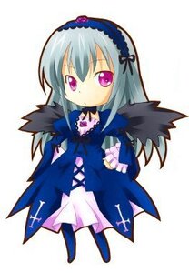 Rating: Safe Score: 0 Tags: 1girl black_wings chibi detached_collar dress flower frills full_body hairband image long_hair long_sleeves looking_at_viewer pink_eyes silver_hair simple_background solo standing suigintou white_background wings User: admin