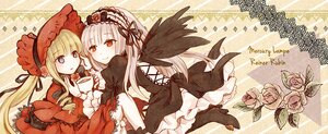 Rating: Safe Score: 0 Tags: 2girls black_ribbon black_wings blonde_hair blue_eyes blush bonnet closed_mouth cup dress eyebrows_visible_through_hair flower frills hairband image lolita_fashion long_hair long_sleeves looking_at_viewer multiple_girls pair pink_rose red_flower red_rose rose shinku silver_hair smile suigintou teacup very_long_hair wings User: admin