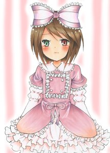 Rating: Safe Score: 0 Tags: 1girl blush bow brown_hair dress frilled_dress frills green_eyes hair_bow heterochromia image lolita_fashion long_sleeves looking_at_viewer pink_bow pink_dress puffy_sleeves ribbon short_hair solo souseiseki standing striped striped_background tears underwear User: admin