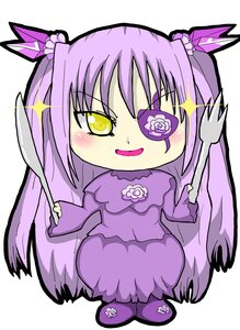 Rating: Safe Score: 0 Tags: 1girl barasuishou chibi dress flower full_body hair_ornament image long_hair purple_hair simple_background smile solo sparkle two_side_up very_long_hair white_background yellow_eyes User: admin