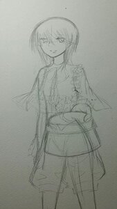 Rating: Safe Score: 0 Tags: 1girl greyscale image long_hair looking_at_viewer monochrome sketch solo souseiseki standing traditional_media User: admin