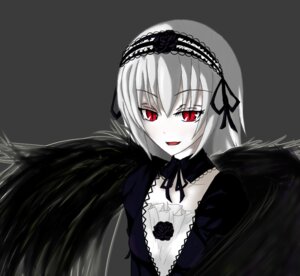 Rating: Safe Score: 0 Tags: 1girl :d black_wings breasts dress flower frills grey_background hairband image lolita_fashion lolita_hairband long_hair long_sleeves looking_at_viewer open_mouth red_eyes rose simple_background smile solo suigintou upper_body wings User: admin