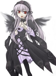 Rating: Safe Score: 3 Tags: 1girl :p black_wings breasts cleavage cross-laced_clothes detached_collar dress flower frills hairband image long_hair long_sleeves looking_at_viewer medium_breasts nu_(plastic_eraser) pale_skin pantyhose red_eyes rose rozen_maiden saliva silver_hair simple_background solo standing suigintou tongue tongue_out very_long_hair white_background wings User: admin