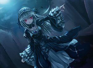 Rating: Safe Score: 0 Tags: 1girl black_dress detached_collar dress flower frilled_sleeves frills hairband image lolita_hairband long_hair long_sleeves looking_at_viewer night red_eyes ribbon rose solo suigintou wide_sleeves wings User: admin