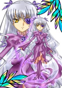 Rating: Safe Score: 0 Tags: 1girl barasuishou boots dress expressionless eyepatch flower frills hair_ribbon image long_hair long_sleeves looking_at_viewer purple_dress purple_flower purple_rose ribbon rose silver_hair solo standing very_long_hair yellow_eyes User: admin