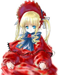 Rating: Safe Score: 0 Tags: 1girl artist_request bad_hands blonde_hair blue_eyes bonnet bow bowtie capelet dress frills image long_hair long_sleeves looking_at_viewer red_dress rozen_maiden shinku sidelocks simple_background solo twintails white_background User: admin