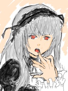 Rating: Safe Score: 0 Tags: 1girl bangs black_dress dress frills gothic_lolita hairband image lolita_fashion long_hair long_sleeves looking_at_viewer open_mouth red_eyes silver_hair solo suigintou tongue tongue_out User: admin