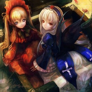 Rating: Safe Score: 0 Tags: 2girls auto_tagged blonde_hair blue_eyes dress expressionless frills hairband image long_hair long_sleeves looking_at_viewer multiple_girls pair red_eyes rose shinku silver_hair sitting suigintou very_long_hair wings User: admin