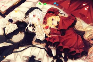 Rating: Safe Score: 0 Tags: 2girls blonde_hair dress flower frills hairband image long_hair long_sleeves multiple_girls pair petals red_eyes rose shinku silver_hair suigintou User: admin