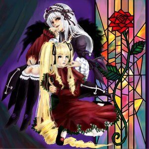 Rating: Safe Score: 0 Tags: 2girls black_wings blonde_hair dress frills hairband image long_hair long_sleeves looking_at_viewer multiple_girls pair red_dress red_eyes shinku silver_hair sitting suigintou very_long_hair wings User: admin