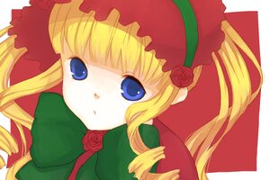 Rating: Safe Score: 0 Tags: 1girl bangs blonde_hair blue_eyes bow drill_hair flower green_bow image long_hair long_sleeves looking_at_viewer pink_rose red_flower red_rose rose shinku sidelocks simple_background solo twin_drills white_background User: admin