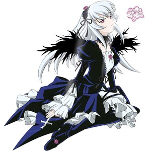 Rating: Safe Score: 0 Tags: 1girl black_wings boots cross-laced_clothes detached_collar dress flower frills gothic_lolita hairband image knee_boots lolita_fashion long_hair long_sleeves pink_eyes puffy_sleeves ribbon rose silver_hair solo suigintou wings User: admin