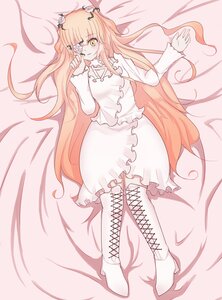 Rating: Safe Score: 0 Tags: 1girl bangs boots cross-laced_footwear dress eyepatch frills full_body hair_ornament image kirakishou knee_boots long_hair long_sleeves looking_at_viewer lying on_back solo very_long_hair white_footwear yellow_eyes User: admin