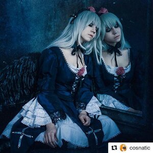 Rating: Safe Score: 0 Tags: 2girls choker closed_eyes dress flower frills gothic_lolita long_hair multiple_girls realistic ribbon rose solo suigintou User: admin