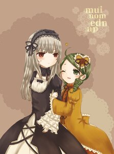 Rating: Safe Score: 0 Tags: 2girls ahoge blush bow dress drill_hair flower frills green_eyes green_hair hairband heart image kanaria long_hair long_sleeves multiple_girls one_eye_closed open_mouth pair red_eyes smile suigintou User: admin