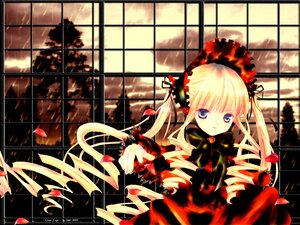 Rating: Safe Score: 0 Tags: 1girl blonde_hair blue_eyes dress flower image indoors lolita_fashion long_hair long_sleeves looking_at_viewer petals red_dress rose rose_petals shinku solo twintails window User: admin