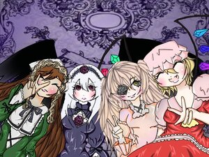 Rating: Safe Score: 0 Tags: 4girls ^_^ blonde_hair blush brown_hair closed_eyes dress eyepatch flower frills image long_hair long_sleeves multiple multiple_girls red_eyes silver_hair sisters smile suigintou suiseiseki tagme wings User: admin