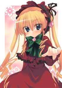 Rating: Safe Score: 0 Tags: 1girl artist_request auto_tagged blonde_hair blue_eyes blush bow bowtie dress green_bow green_neckwear hat image long_hair long_sleeves looking_at_viewer red_dress rozen_maiden shinku solo twintails very_long_hair User: admin