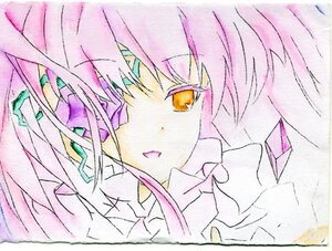 Rating: Safe Score: 0 Tags: 1girl close-up face hair_ribbon image kaname_madoka kirakishou long_hair looking_at_viewer pink_hair ribbon simple_background solo traditional_media two_side_up ultimate_madoka white_background yellow_eyes User: admin