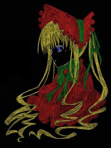 Rating: Safe Score: 0 Tags: 1girl black_background blonde_hair blue_eyes bow closed_mouth image long_hair profile red_dress shinku simple_background solo upper_body User: admin