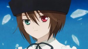 Rating: Safe Score: 0 Tags: 1girl black_headwear blue_background brown_hair closed_mouth hat heterochromia image looking_at_viewer red_eyes ribbon short_hair solo souseiseki User: admin