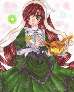Rating: Safe Score: 0 Tags: 1girl brown_hair dress frills green_dress green_eyes hat head_scarf heterochromia holding image long_hair long_sleeves looking_at_viewer red_eyes solo suiseiseki very_long_hair watering_can User: admin