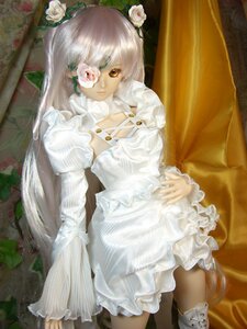 Rating: Safe Score: 0 Tags: 1girl boots doll dress flower frills hair_ornament kirakishou long_hair long_sleeves rose sitting solo very_long_hair white_dress white_flower white_hair white_rose User: admin