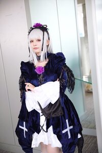 Rating: Safe Score: 0 Tags: 1girl choker dress frills gothic_lolita hairband indoors lolita_fashion long_hair long_sleeves looking_at_viewer photo red_eyes solo standing suigintou User: admin