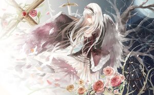 Rating: Safe Score: 0 Tags: 1girl black_wings dress flower hairband image long_hair petals pink_flower pink_rose red_eyes red_flower red_rose rose solo suigintou thorns very_long_hair white_flower white_hair white_rose wings User: admin