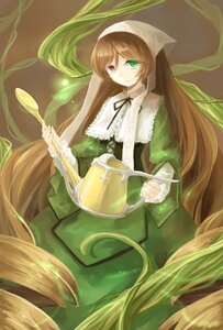 Rating: Safe Score: 0 Tags: 1girl brown_hair dress frills green_dress green_eyes heterochromia holding image long_hair long_sleeves looking_at_viewer red_eyes solo suiseiseki very_long_hair watering_can User: admin