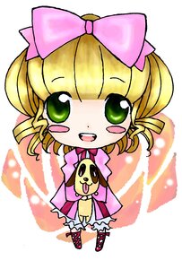 Rating: Safe Score: 0 Tags: 1girl blonde_hair bow chibi dress full_body green_eyes hair_bow hina_ichigo hinaichigo image open_mouth pink_bow pink_dress short_hair smile solo User: admin