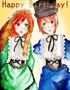 Rating: Safe Score: 0 Tags: 2girls dress frills green_eyes heterochromia image long_hair multiple_girls open_mouth pair red_eyes short_hair siblings sisters souseiseki suiseiseki traditional_media twins User: admin