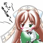 Rating: Explicit Score: 0 Tags: 1girl brown_hair green_eyes image long_hair maid mosaic_censoring pixel_art red_eyes simple_background solo suiseiseki white_background User: admin