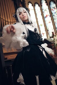 Rating: Safe Score: 0 Tags: 1girl 3d blurry blurry_background blurry_foreground depth_of_field dress gothic_lolita indoors lips long_hair long_sleeves looking_at_viewer photo solo standing suigintou white_hair User: admin