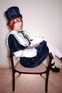 Rating: Safe Score: 0 Tags: 1girl capelet chair hat long_sleeves looking_at_viewer pantyhose red_hair shoes short_hair sitting skirt solo souseiseki white_legwear User: admin