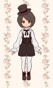 Rating: Safe Score: 0 Tags: 1girl brown_hair flower hat image long_sleeves looking_at_viewer pantyhose shoes short_hair shorts smile solo souseiseki striped top_hat vertical_stripes white_legwear white_shirt User: admin