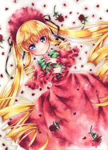 Rating: Safe Score: 0 Tags: 1girl auto_tagged bad_id bad_pixiv_id black_ribbon blonde_hair blue_eyes blush bonnet dress drill_hair flower green_bow hair_ribbon image long_hair long_sleeves looking_at_viewer lying on_back painting_(medium) petals pink_rose red_capelet red_dress red_flower red_rose ribbon rie_(minori) rose rose_petals rozen_maiden shinku solo thorns traditional_media twin_drills twintails watercolor_(medium) watercolor_pencil_(medium) User: admin