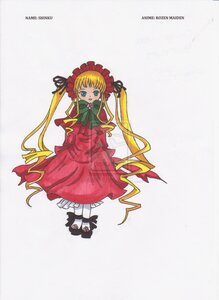 Rating: Safe Score: 0 Tags: 1girl blonde_hair blue_eyes bonnet bow bowtie capelet dress full_body green_bow image long_hair long_sleeves looking_at_viewer red_dress shinku shoes simple_background solo standing twintails very_long_hair white_legwear User: admin