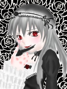 Rating: Safe Score: 0 Tags: 1girl black_flower black_rose blush dress flower image long_hair looking_at_viewer red_eyes red_flower red_rose rose solo suigintou white_flower white_rose User: admin