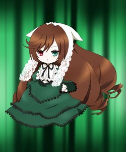 Rating: Safe Score: 0 Tags: 1girl black_ribbon brown_hair dress drill_hair frills green_dress green_eyes heterochromia image long_hair long_sleeves looking_at_viewer red_eyes ribbon solo suiseiseki twin_drills very_long_hair User: admin