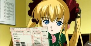 Rating: Safe Score: 0 Tags: 1girl blonde_hair blue_eyes bonnet bow flower image long_hair looking_at_viewer newspaper pink_rose rose shinku sidelocks solo twintails User: admin