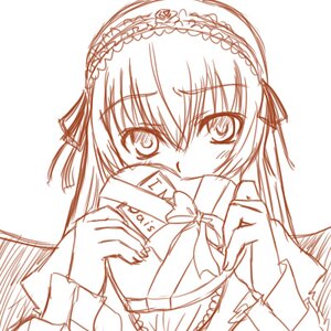 Rating: Safe Score: 0 Tags: 1girl blush box gift hairband holding_gift image lolita_hairband long_hair long_sleeves looking_at_viewer monochrome ribbon simple_background sketch solo suigintou upper_body valentine white_background User: admin