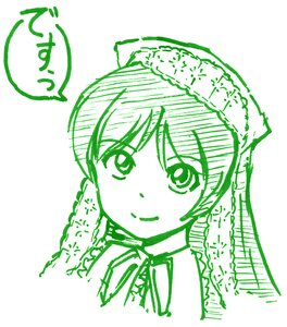 Rating: Safe Score: 0 Tags: 1girl blush eyebrows_visible_through_hair green_theme image looking_at_viewer monochrome sketch smile solo speech_bubble suiseiseki white_background User: admin