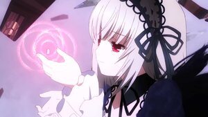 Rating: Safe Score: 0 Tags: 1girl bangs black_ribbon black_wings closed_mouth dress frilled_sleeves frills hairband image long_hair long_sleeves red_eyes ribbon rose silver_hair solo suigintou wings User: admin