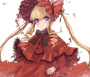 Rating: Safe Score: 0 Tags: 1girl blonde_hair blue_eyes bonnet bow dress drill_hair flower heart image long_hair long_sleeves looking_at_viewer red_dress shinku smile solo twintails white_background User: admin