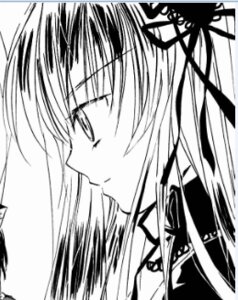 Rating: Safe Score: 0 Tags: 1girl hair_ribbon image monochrome profile ribbon smile solo suigintou User: admin