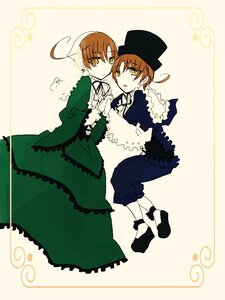 Rating: Safe Score: 0 Tags: 1boy 1girl brown_hair dress frills genderswap genderswap_(ftm) green_eyes hat holding_hands image long_sleeves looking_at_viewer pair pants ribbon short_hair siblings souseiseki striped striped_background suiseiseki top_hat yellow_eyes User: admin