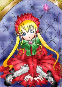 Rating: Safe Score: 0 Tags: 1girl aircraft airplane blonde_hair blue_eyes bonnet bow bowtie dress flower frills green_bow image long_hair long_sleeves looking_at_viewer pantyhose red_dress shinku shoes sitting solo twintails very_long_hair User: admin