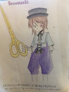 Rating: Safe Score: 0 Tags: 1girl brown_hair character_name gloves green_eyes hat heterochromia image long_sleeves red_eyes short_hair solo souseiseki standing top_hat weapon User: admin