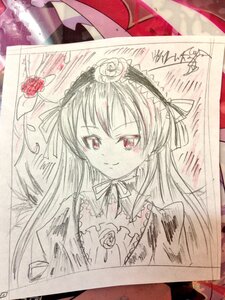 Rating: Safe Score: 0 Tags: 1girl dress flower frills hairband image long_hair looking_at_viewer photo ribbon rose shikishi smile solo suigintou traditional_media User: admin